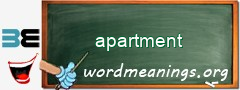 WordMeaning blackboard for apartment